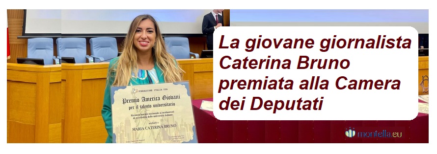 La giovane giornalista Caterina Bruno premiata alla Camera dei Deputati