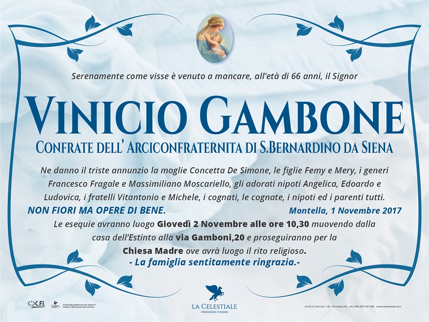 01 11 2017 Vinicio Gambone