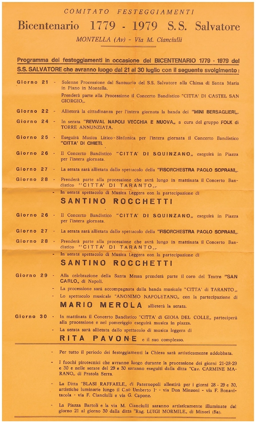 1979 Bicentenario SSSalvatore Programma