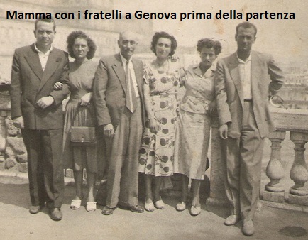 M-Mamma e fratelli a Genova prima di partire